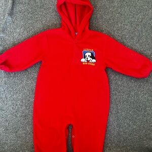 Vintage Little Big Dog Red Kids One Piece size 2/3T